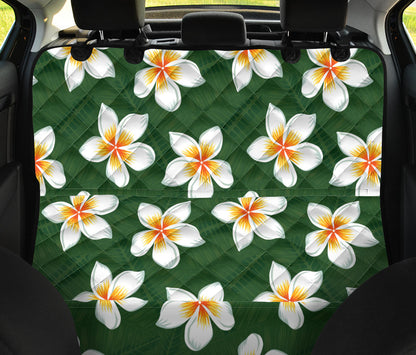White Plumeria Pattern Print Design PM020 Rear Dog  Seat Cover