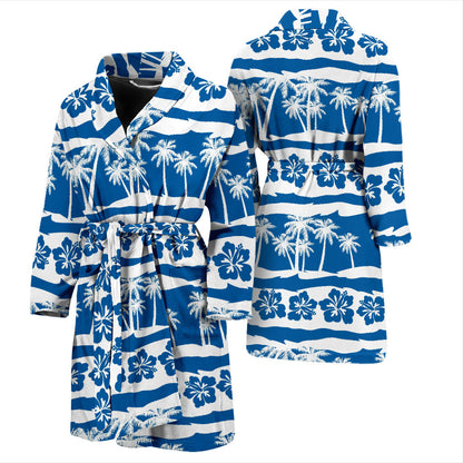 Hawaiian Themed Pattern Print Design H021 Men Bathrobe
