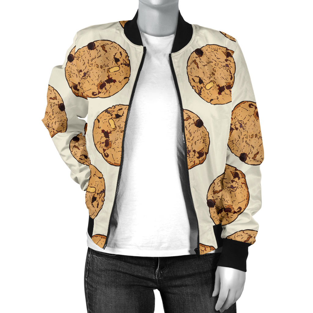 Cookie Pattern Print Design 05 Women's Bomber Jacket