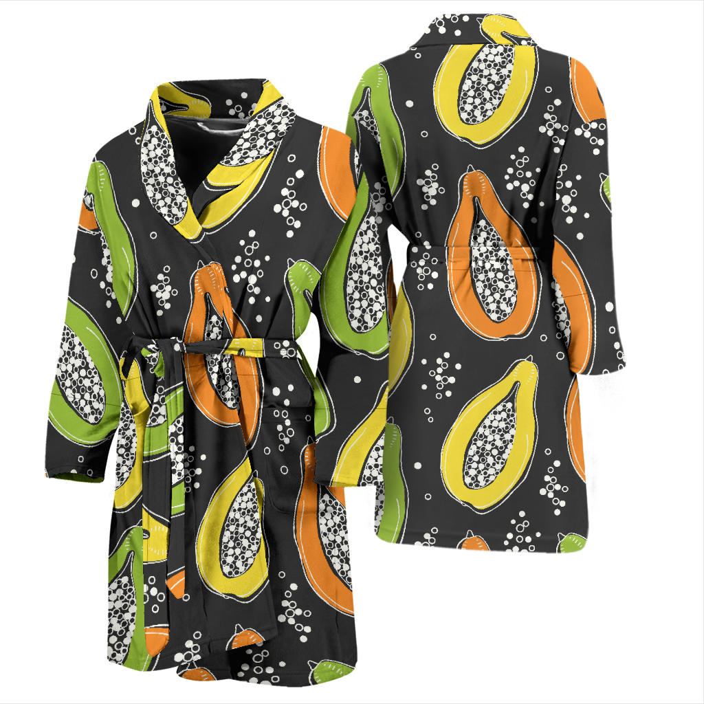 Papaya Pattern Print Design PP05 Men Bathrobe