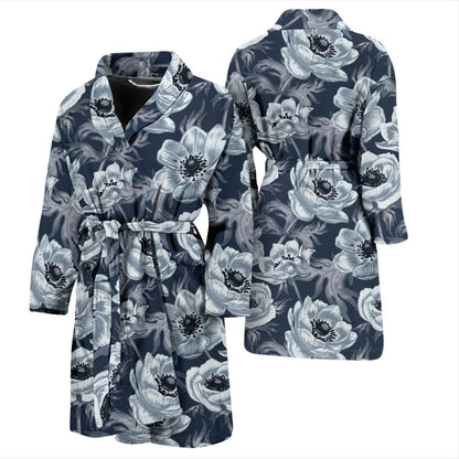 Anemone Pattern Print Design AM09 Men Bathrobe