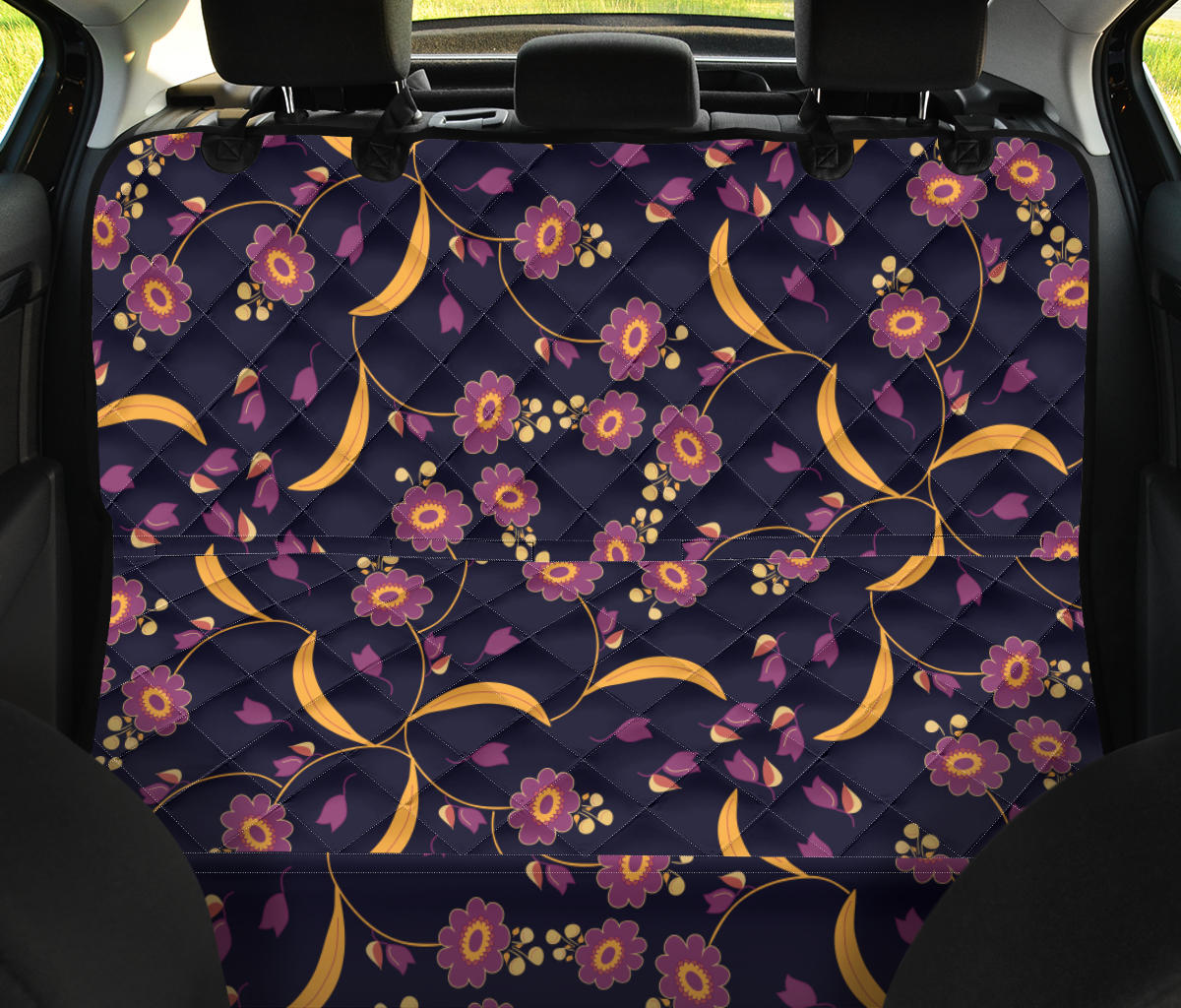 Anemone Pattern Print Design AM012 Rear Dog  Seat Cover