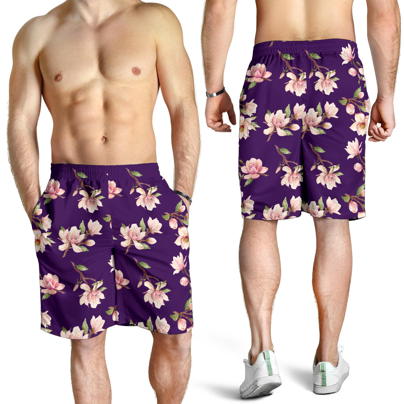 Magnolia Pattern Print Design MAG02 Mens Shorts