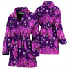 Orchid Purple Pattern Print Design OR02 Women Bathrobe