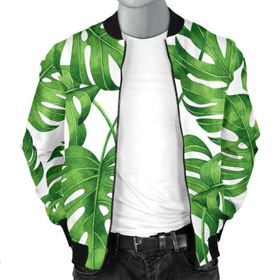 Palm Leaves Pattern Print Design PL08 Men Bomber Jacket