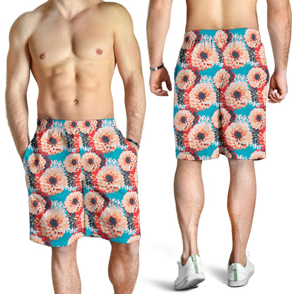 Dahlia Pattern Print Design DH05 Mens Shorts