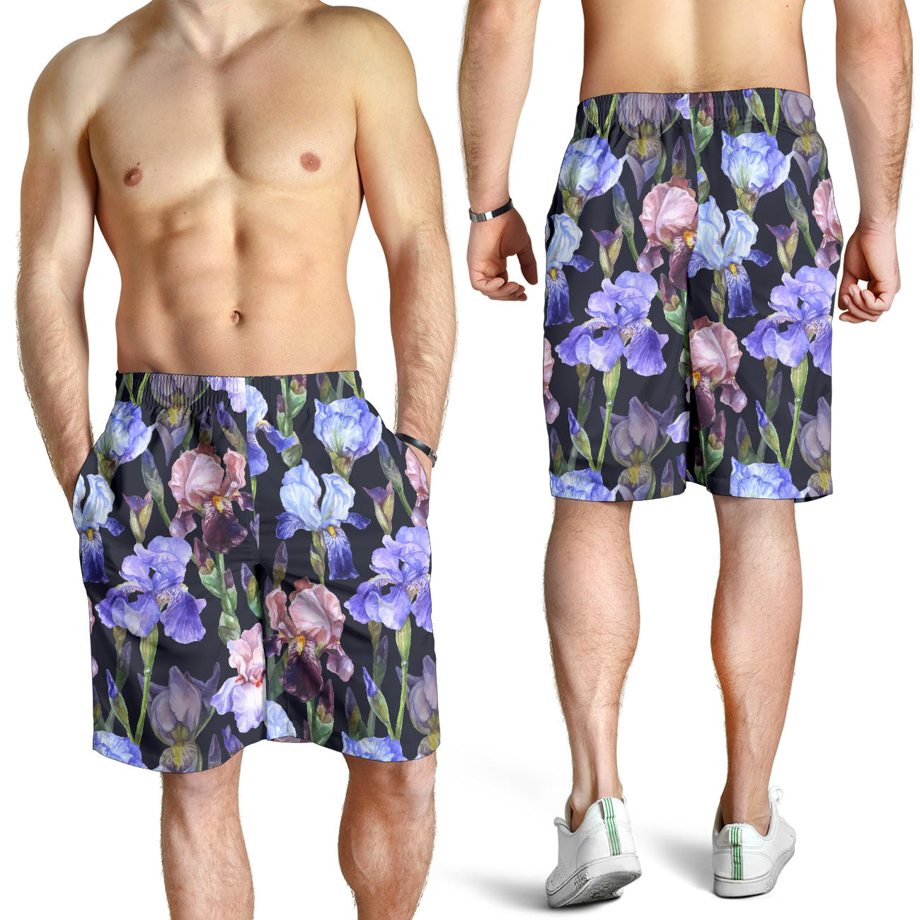 Iris Pattern Print Design IR04 Mens Shorts