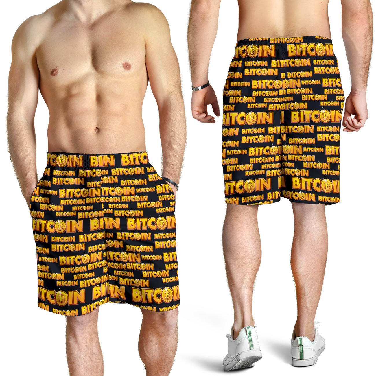 Bitcoin Pattern Print Design DO03 Mens Shorts