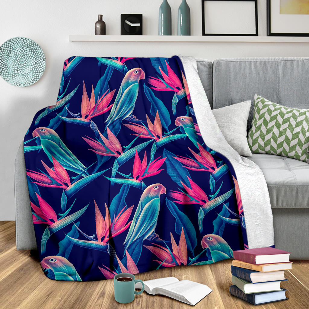 Tropical Flower Pattern Print Design TF024 Fleece Blanket