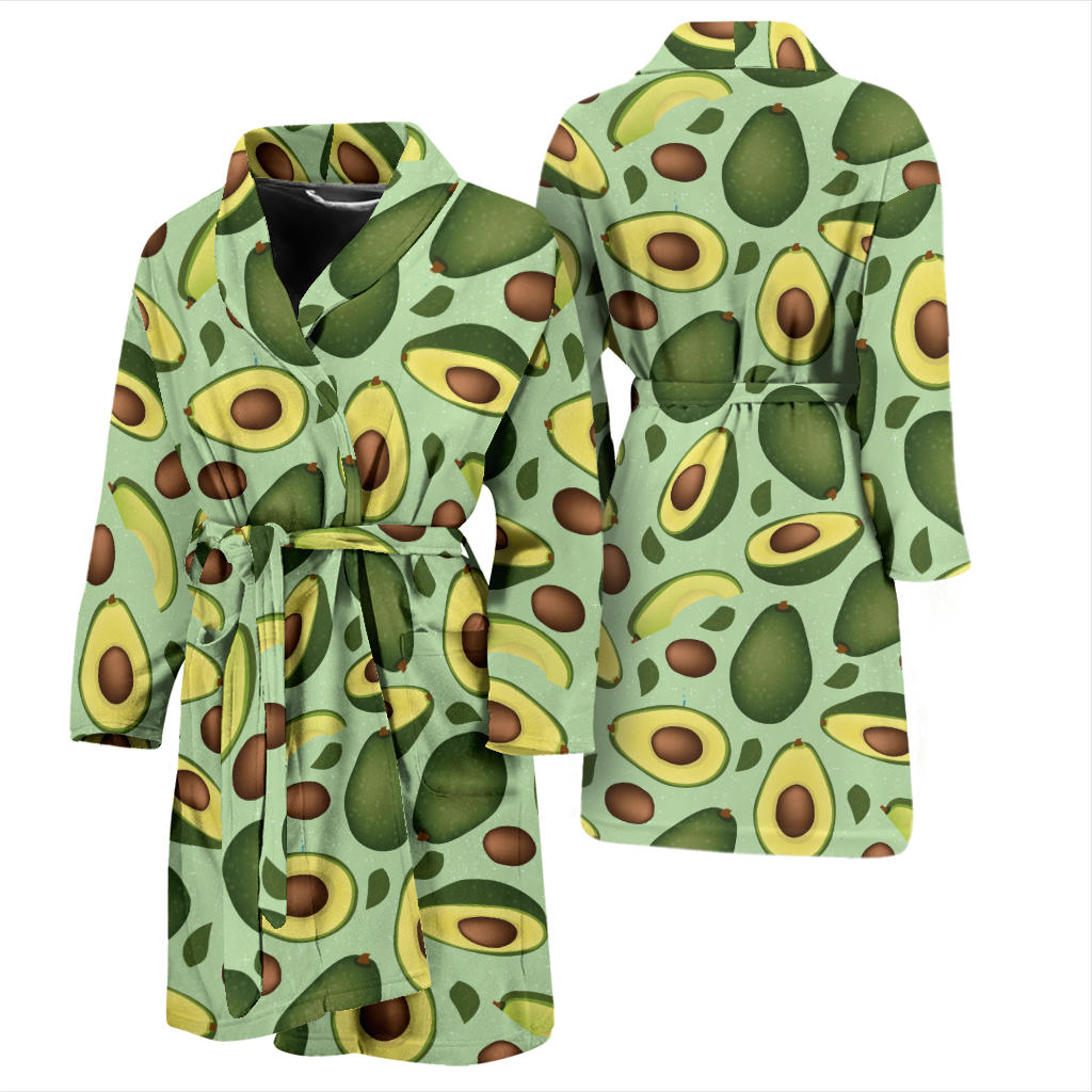 Avocado Pattern Print Design AC01 Men Bathrobe
