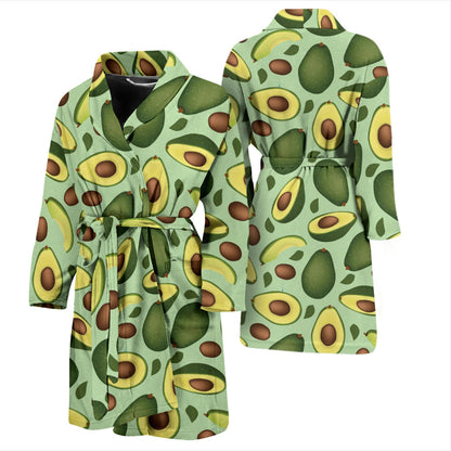 Avocado Pattern Print Design AC01 Men Bathrobe