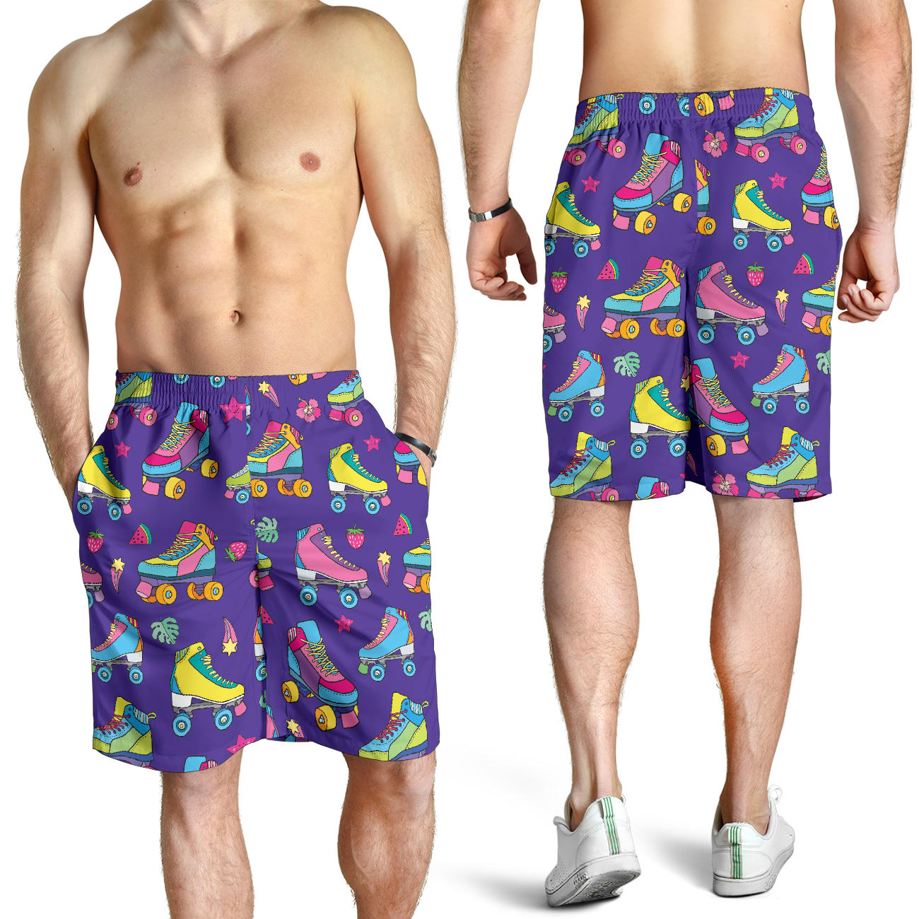 Roller skate Colorful Pattern Print Design A05 Mens Shorts