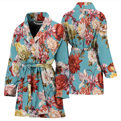 Summer Floral Pattern Print Design SF05 Women Bathrobe