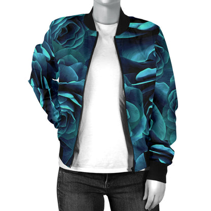 Camellia Pattern Print Design CM04 Women Bomber Jacket