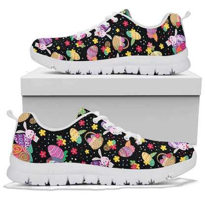 Easter Eggs Pattern Print Design RB06 Sneakers White Bottom Shoes