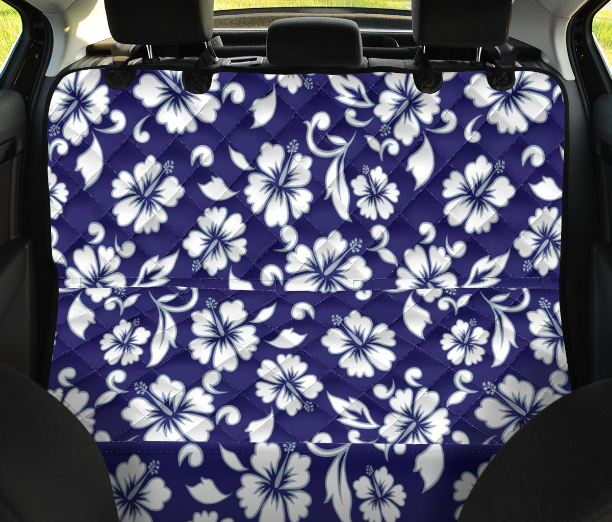 Hibiscus Pattern Print Design HB010 Rear Dog  Seat Cover
