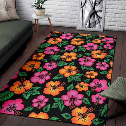 Hibiscus Pattern Print Design HB029 Area Rugs