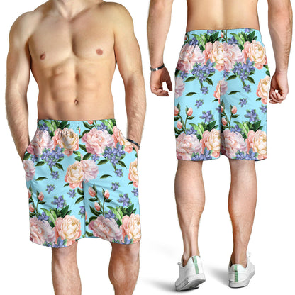 Peony Pattern Print Design PE02 Mens Shorts