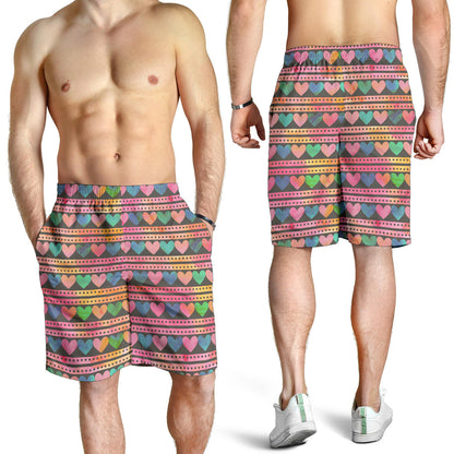 Heart Pattern Print Design HE010 Mens Shorts