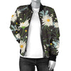 Daisy Pattern Print Design DS08 Women Bomber Jacket