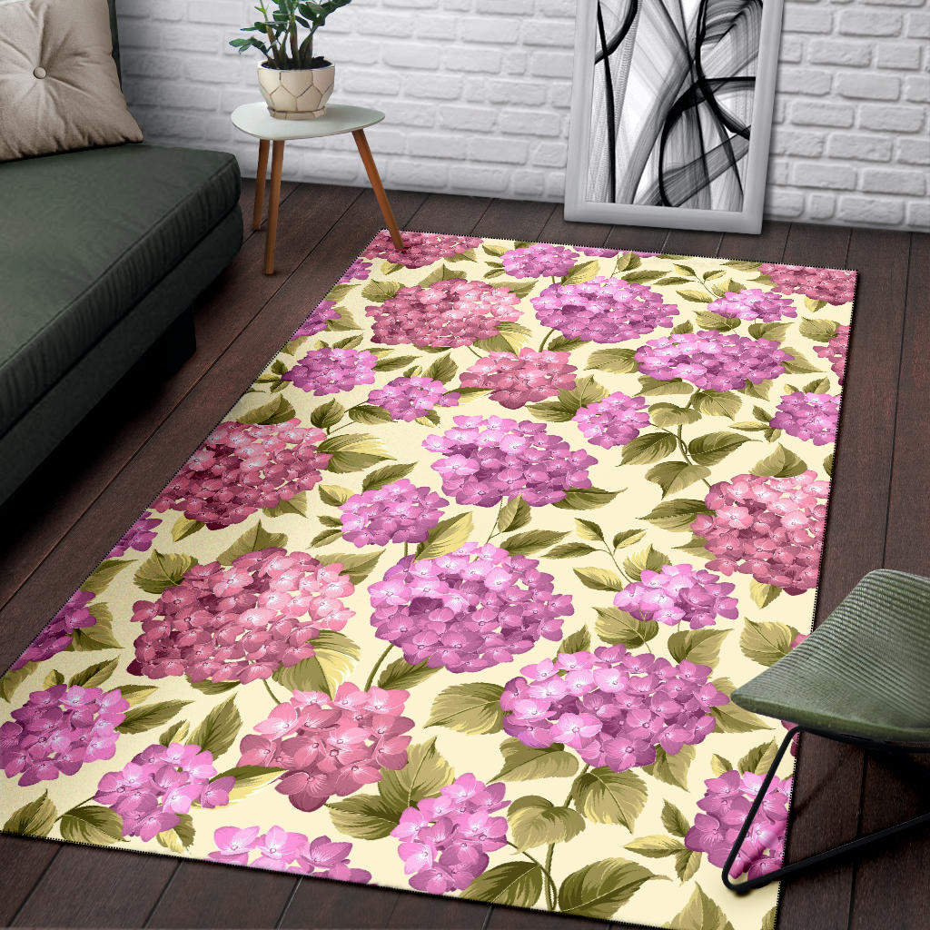 Hydrangea Pattern Print Design HD05 Area Rugs