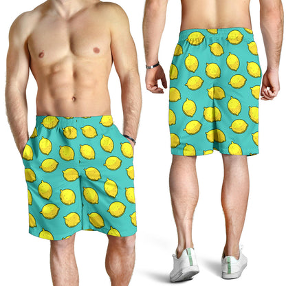 Lemon Pattern Print Design LM04 Mens Shorts