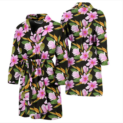 Magnolia Pattern Print Design MAG08 Men Bathrobe