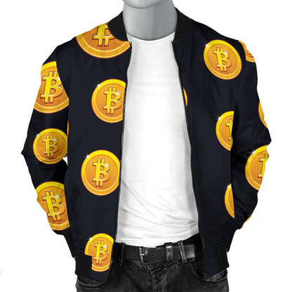 Bitcoin Pattern Print Design DO04 Men Bomber Jacket