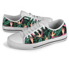 Bird Of Paradise Pattern Print Design BOP03 White Bottom Low Top Shoes