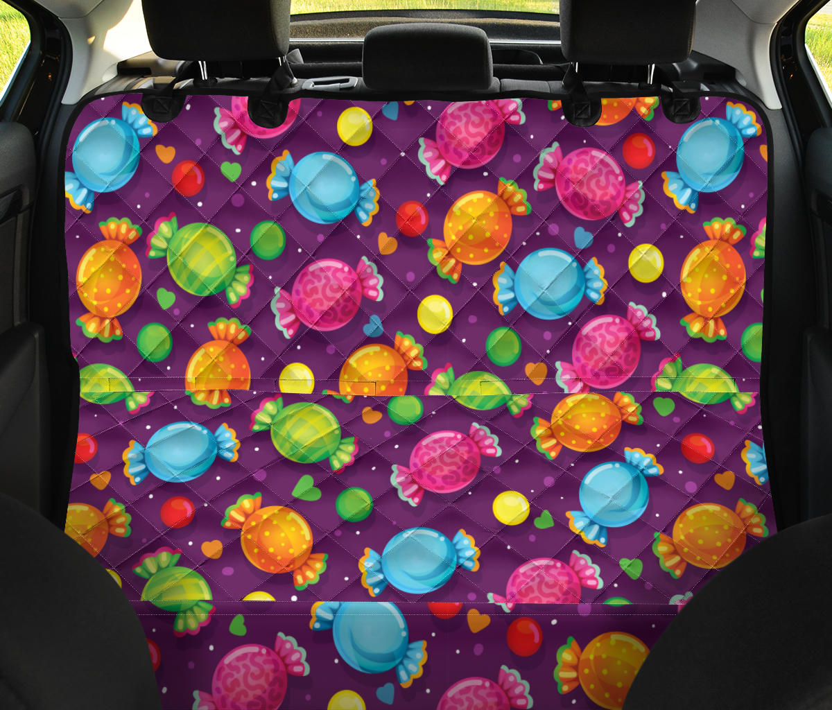 Candy Pattern Print Design CA05 Rear Dog  Seat Cover