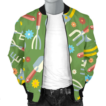 Gardening Pattern Print Design G06 Men Bomber Jacket