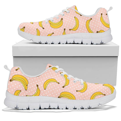 Banana Pattern Print Design BA06 Sneakers White Bottom Shoes