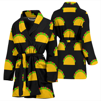 Taco Pattern Print Design TC06 Women Bathrobe