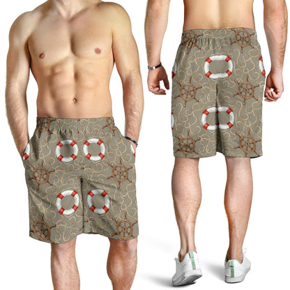 Nautical Pattern Print Design A02 Mens Shorts