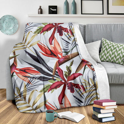 Tropical Flower Pattern Print Design TF021 Fleece Blanket