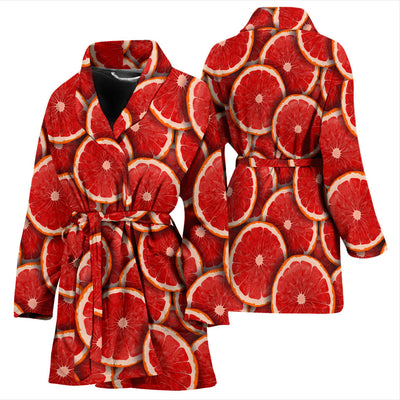 Grapefruit Pattern Print Design GF05 Women Bathrobe