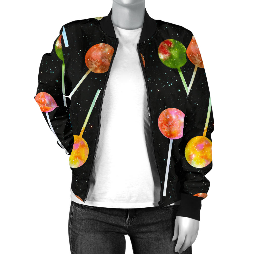 Lollipop Pattern Print Design LL04 Women Bomber Jacket