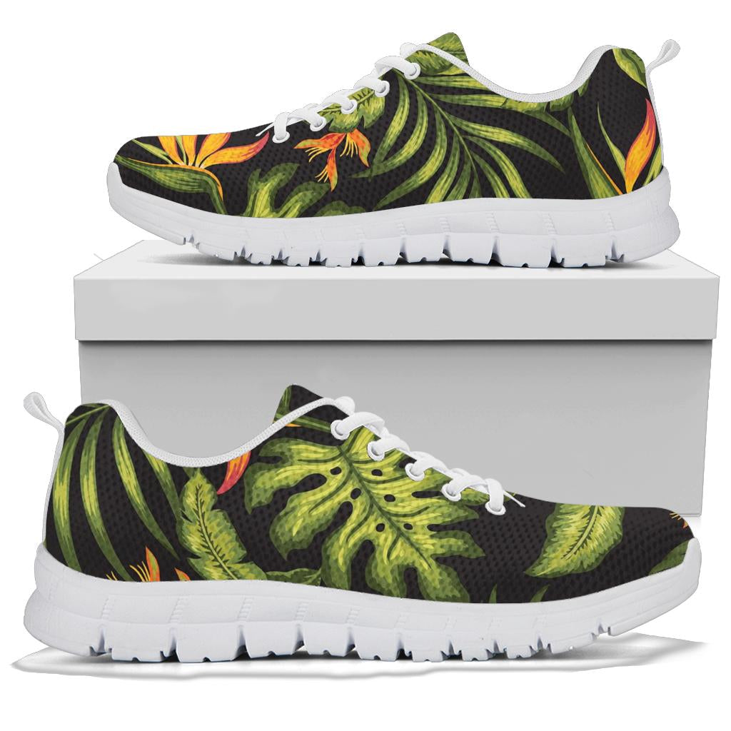 Bird Of Paradise Pattern Print Design BOP013 Sneakers White Bottom Shoes