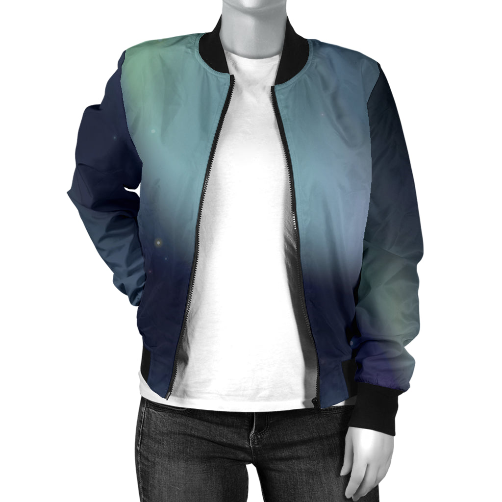 Aurora Borealis Pattern Print Design 01 Women's Bomber Jacket