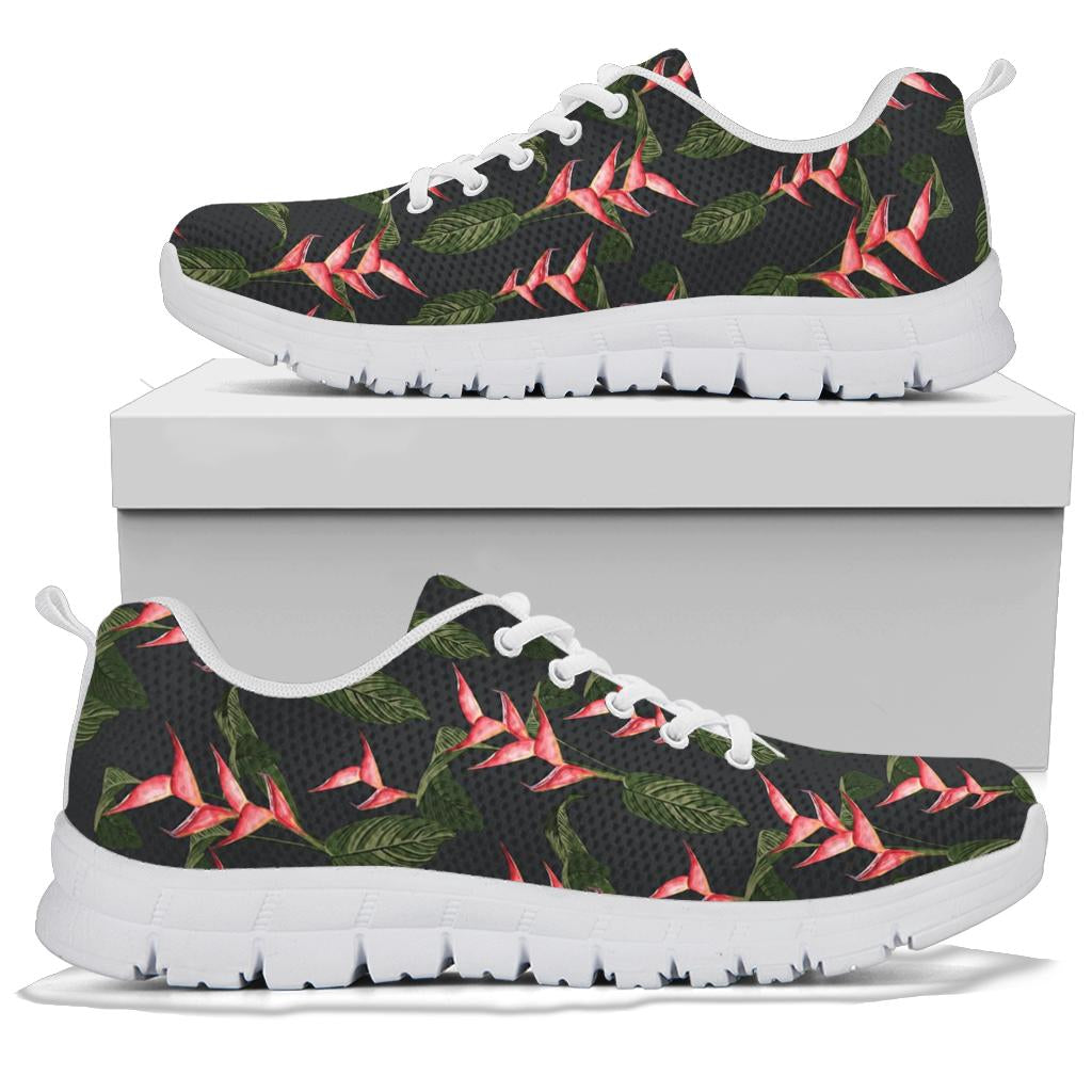 Heliconia Pattern Print Design HL07 Sneakers White Bottom Shoes