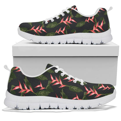 Heliconia Pattern Print Design HL07 Sneakers White Bottom Shoes