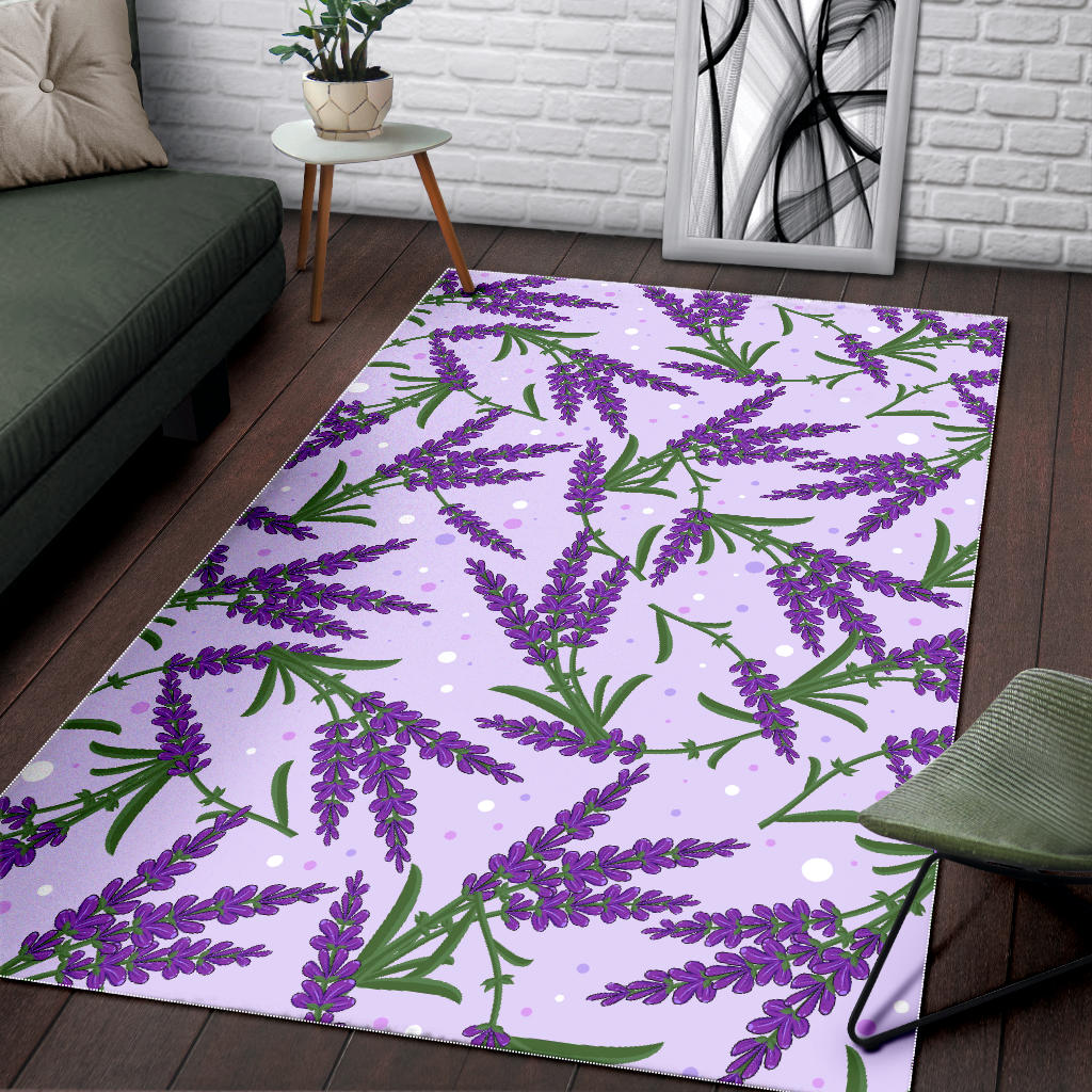 Lavender Pattern Print Design LV02 Area Rugs