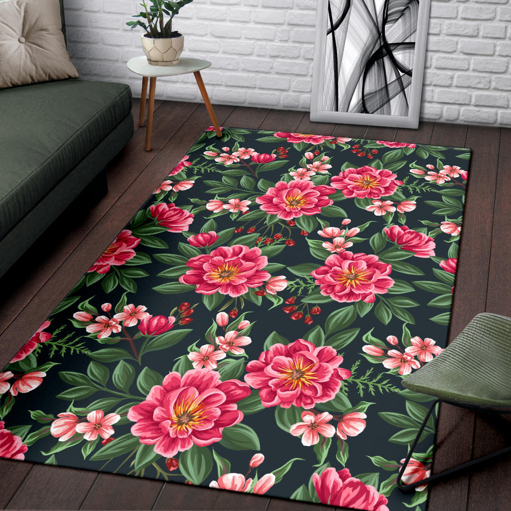 Summer Floral Pattern Print Design SF06 Area Rugs
