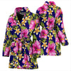 Pink Hibiscus Pattern Print Design HB027 Women Bathrobe