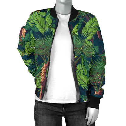 Rainforest Pattern Print Design A01 Women's Bomber Jacket