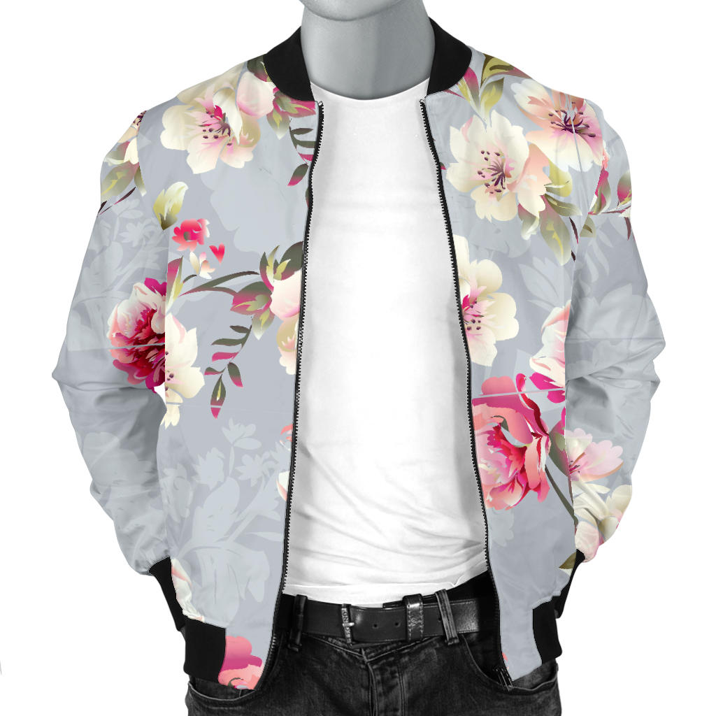 Summer Floral Pattern Print Design SF02 Men Bomber Jacket