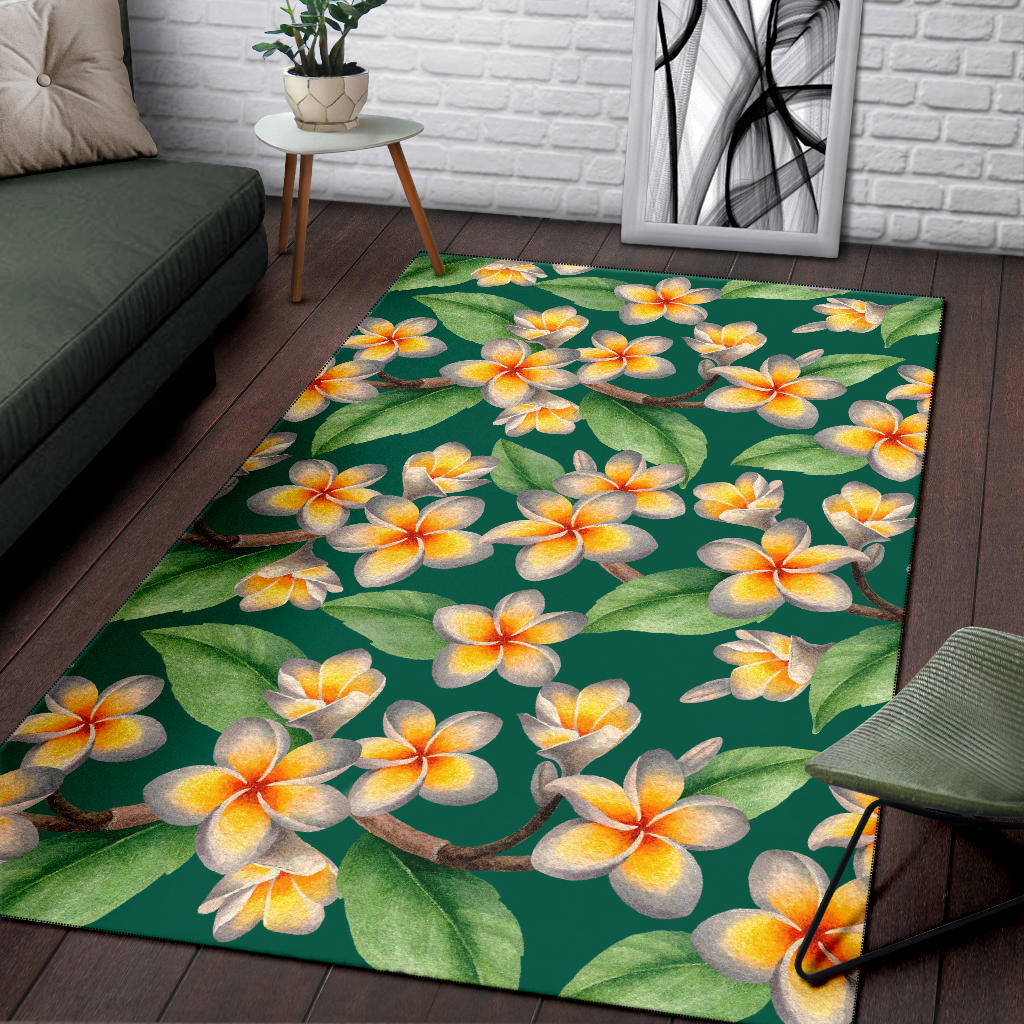 Plumeria Pattern Print Design PM07 Area Rugs