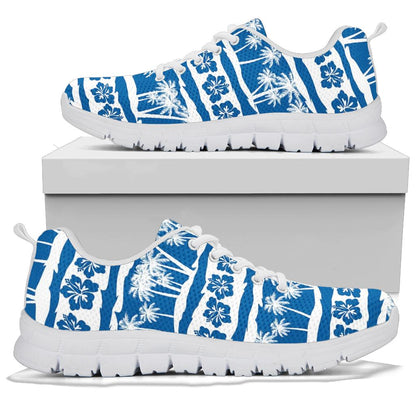 Hawaiian Themed Pattern Print Design H021 Sneakers White Bottom Shoes