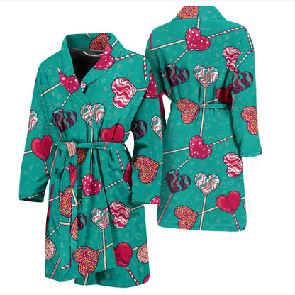 Lollipop Pattern Print Design LL01 Men Bathrobe