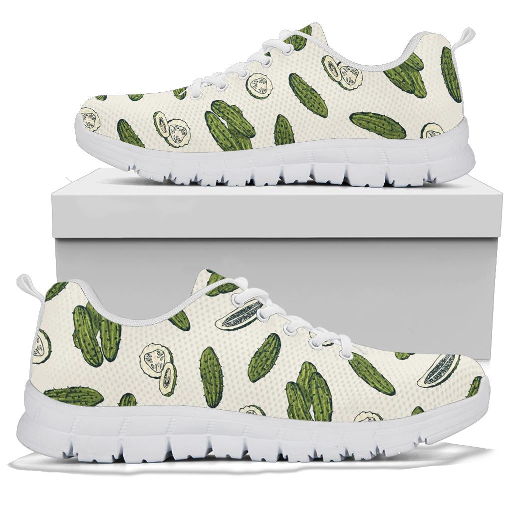 Cucumber Pattern Print Design CC05 Sneakers White Bottom Shoes